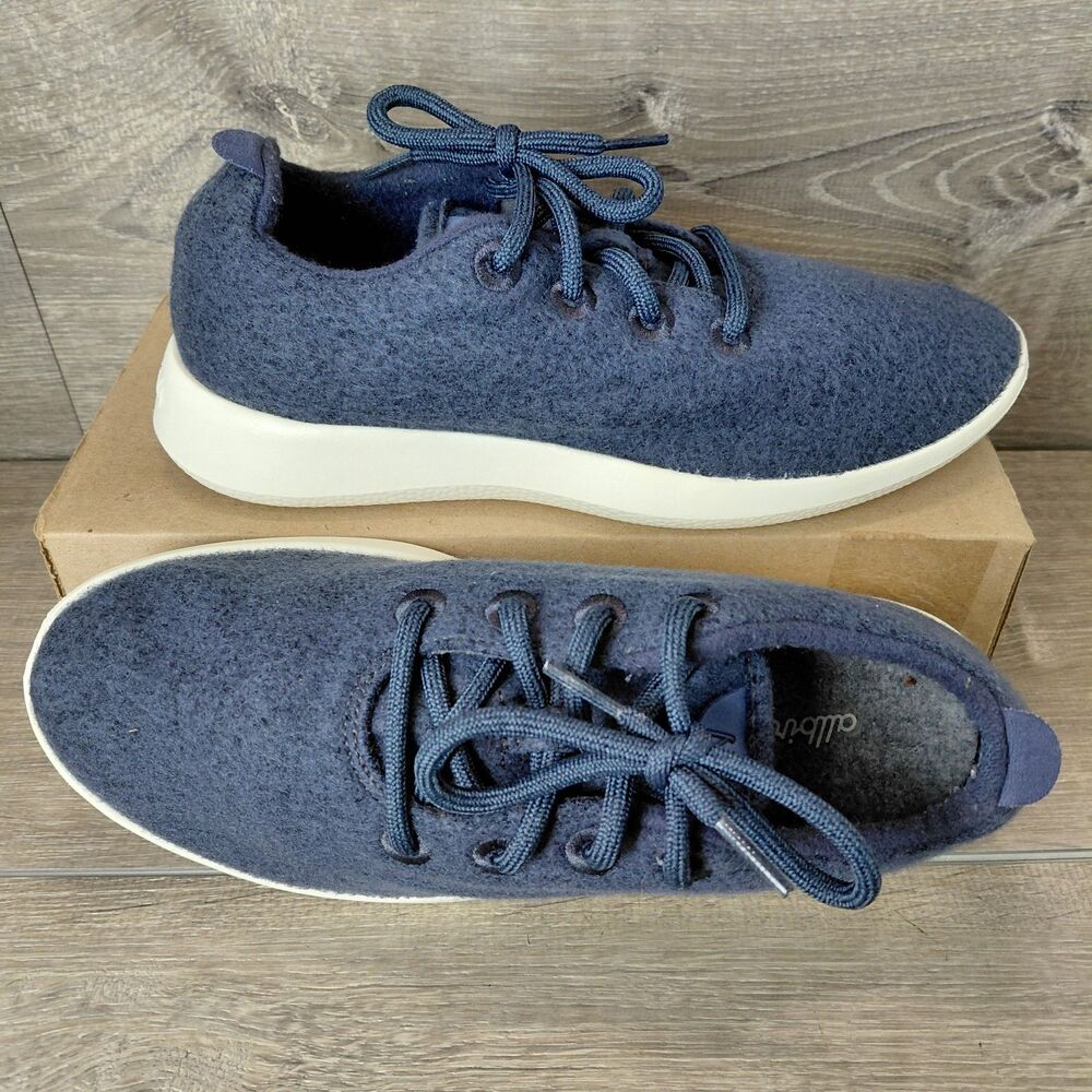 Allbirds Wool Runner Shoes Womens 9 Blue Knit Lace Up WR Comfort Fashion Sneaker
